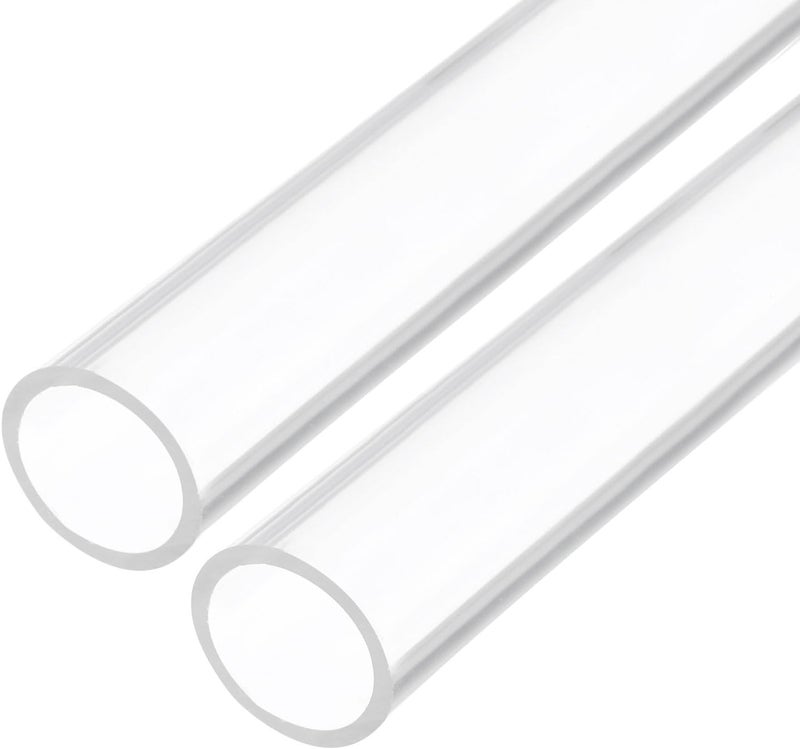 Rebower 12" Clear Plastic Rigid Pipe 16mm x 20mm(5/8" x 0.8") Acrylic Tube Round Polycarbonate Tubing, [for Plumbing, Hydraulics, Aquarium, DIY] - 2Pcs - Image 1